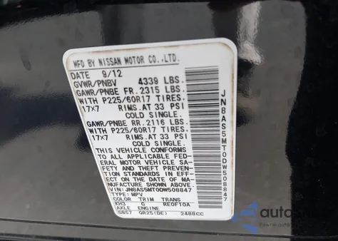 2013 Nissan Rogue Sv z USA, uszkodzony, nr VIN JN8AS5MT0DW508847